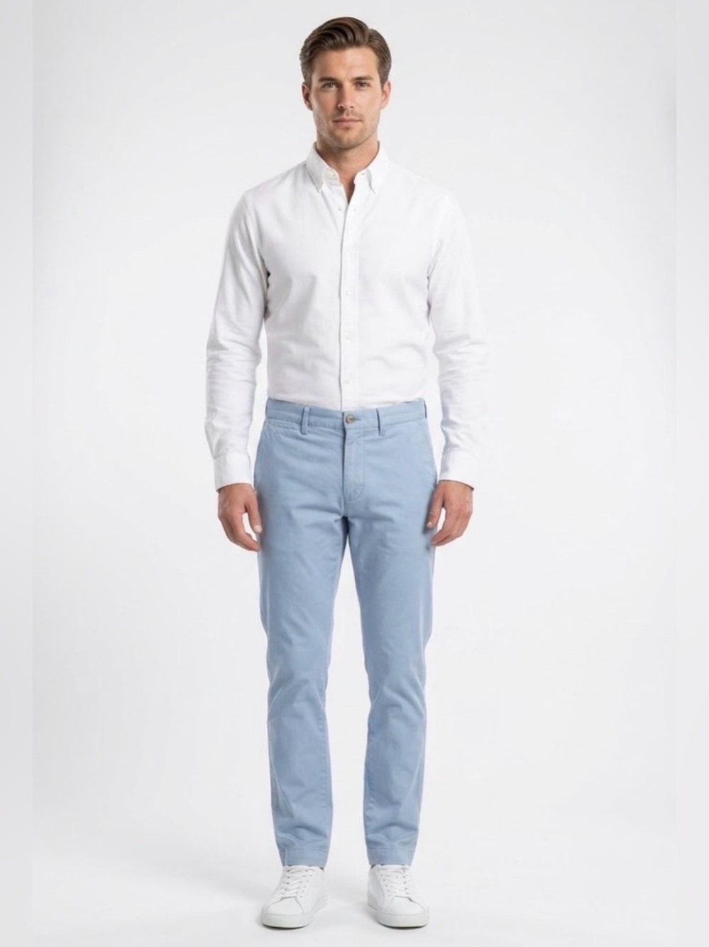 Polo Ralph Lauren 32x32 Light Blue Stretch Slim Chino Pants Preppy Coastal Smart